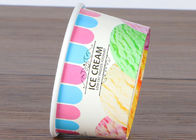 OEM PE Disposable Ice Cream Cups Customized Logo Printed With Plastic Lid