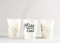 Food Grade CMYK Printing  White Coffee Paper Cups with Hot  Lids