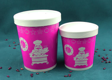 Китай Пурпурные бумажные чашки супа, изолированные устранимые плошки для супа с печатанием логотипа завод