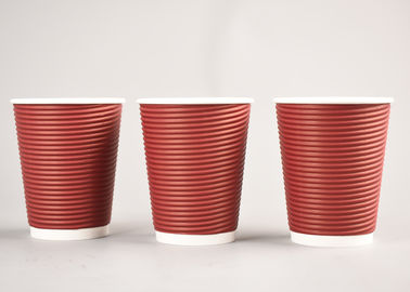 Рифленые устранимые кофейные чашки пульсации, тройные кофейные чашки бумаги стены